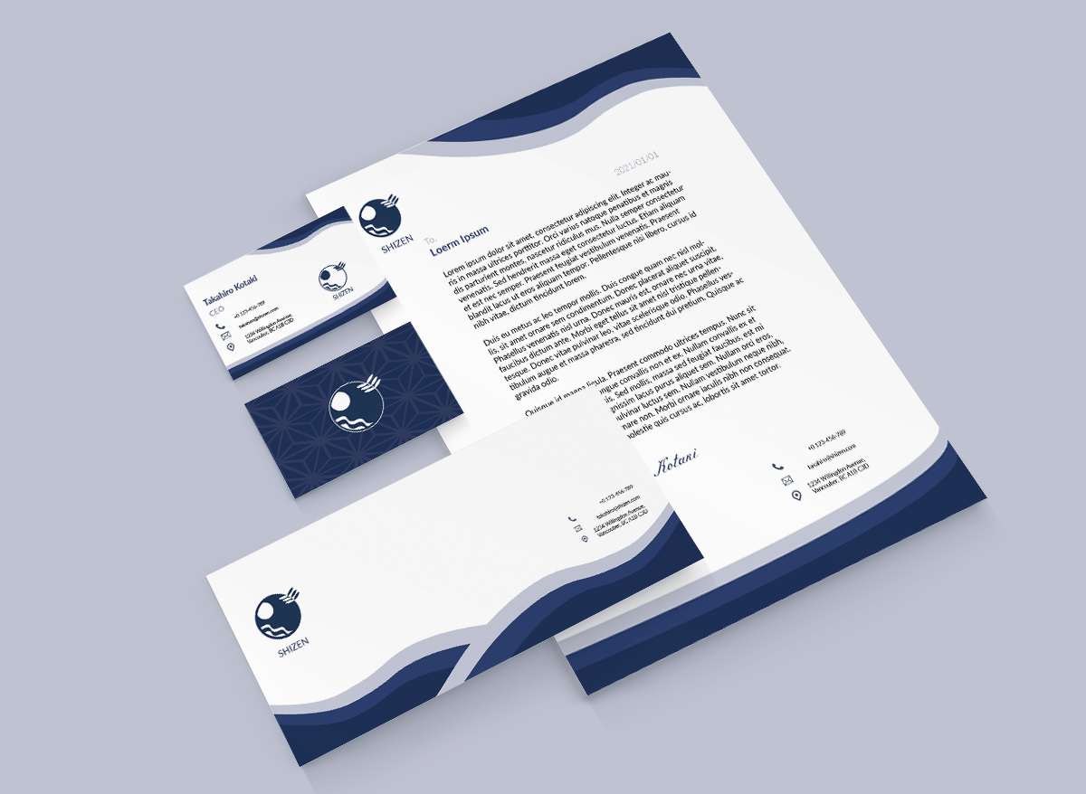 Shizen stationary mockup